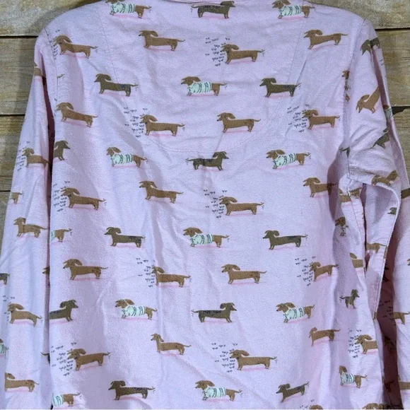 Munki Munki Pink Dachshund Flannel Pajamas Weiner Dog Doxie Size M - Picture 7 of 12